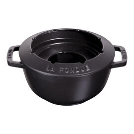 Fondue Set 20 cm, rund, Schwarz, Gusseisen