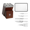 Pro le blanc, 7-pc, Self Sharpening Knife Block Set, Silver-White, small 3