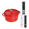 Set da cucina con macinaspezie, apribottiglie e cocotte, 4-pz., small 1