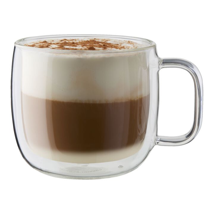 Sorrento Plus Double Wall Glassware, 2-pc, Cappuccino Glass Mug Set, large 1