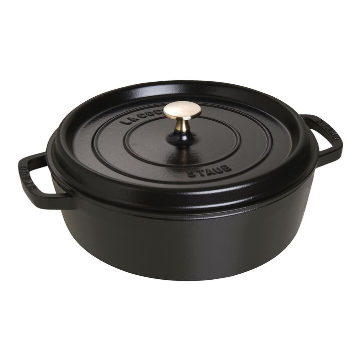 La Cocotte, Lage cocotte 26 cm / 4 l, Rond, Zwart, large 1