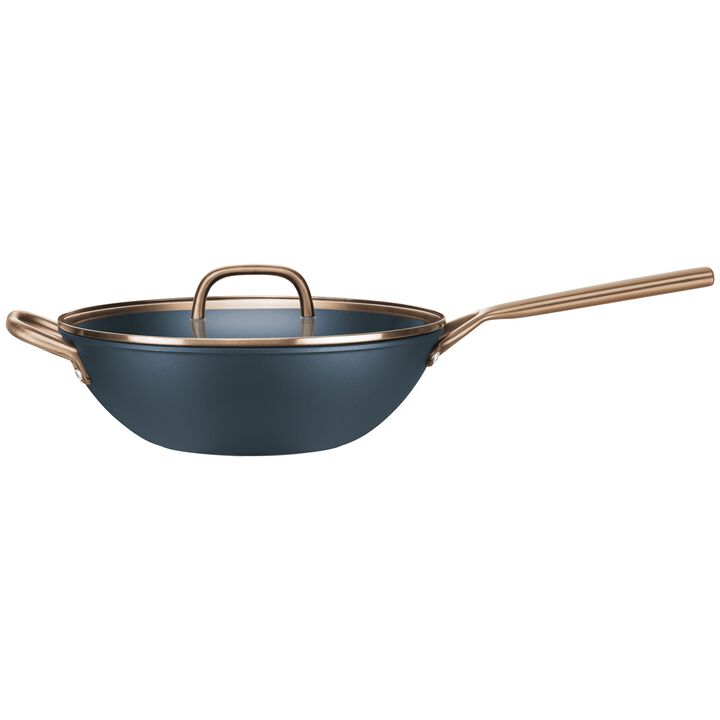 Milano, Wok con coperchio in vetro - 30 cm, alluminio, CERAFORCE Titanium, large 2