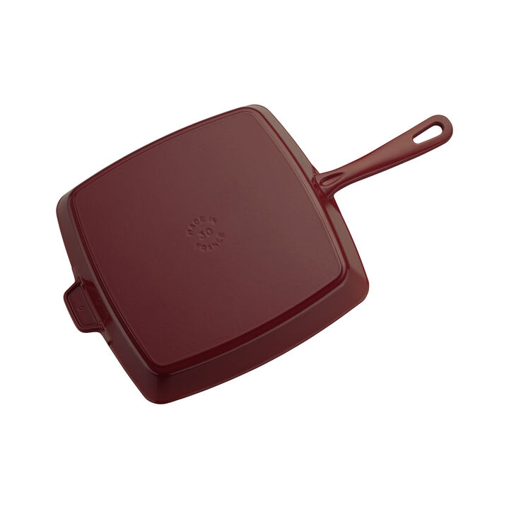 Grill Pans, 30 cm cast iron square American grill, grenadine-red - Visual Imperfections, large 4