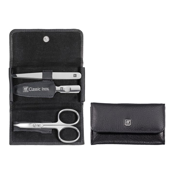 Classic Inox, Estuche con cierre a presión 3-pzs, Negro, large 1