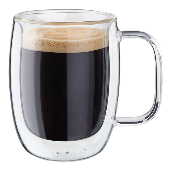 Sorrento Plus Double Wall Glassware, 2-pc Double  Espresso Glass Mug Set, Double Wall , large 1