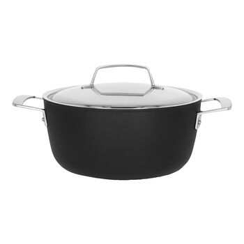 Sığ Tencere Kapaklı | Al&uuml;minyum | 24 cm | Siyah,,large 1
