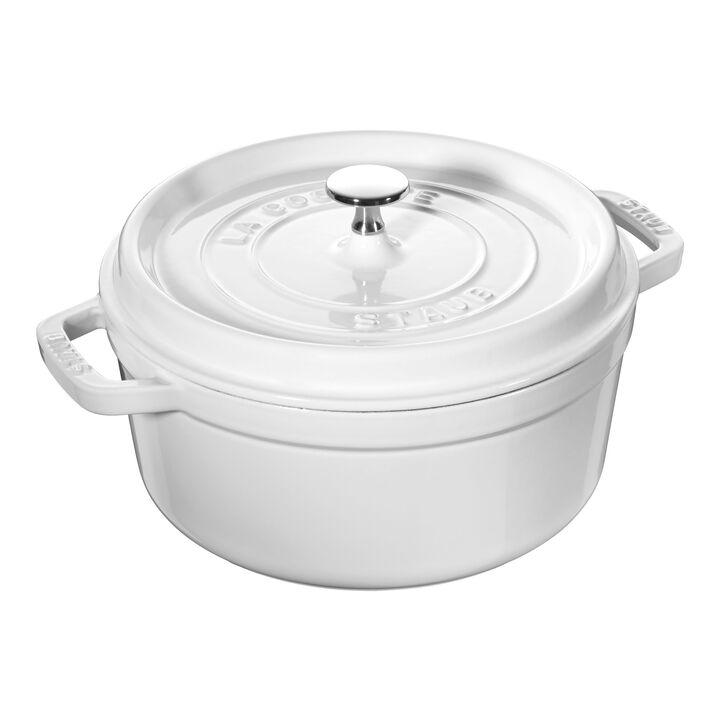 Cast Iron, 4 qt, Round, Dutch Oven, Pure White - Factory Second, large 1