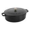 Cast Iron, 6.25 qt, Wide Oval Dutch Oven, Matte Black, small 1