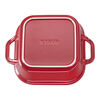 Stoneware, 9-inch, Square, Covered Baking Dish, Cherry, small 3