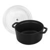 La Cocotte, Cocotte con coperchio in vetro rotonda - 24 cm, Nera, small 5