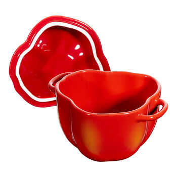 Ceramic Cocotte | Portakal Kırmızısı | 11 cm | 450 ml | Kırmızı Biber,,large 2