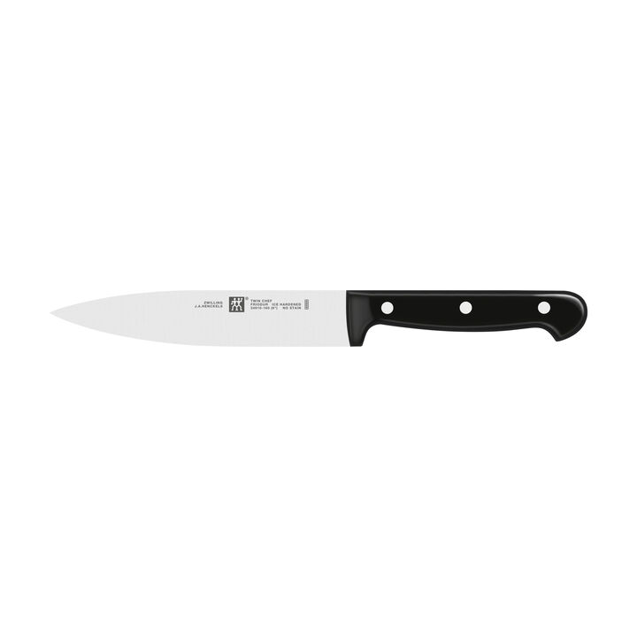 Set de couteau de chef & bloc de couteaux vide magnétique, 5-pcs. /10/16/20 cm, brun, Bambou, large 3