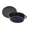 Cast Iron, 6.25 qt, Wide Oval Dutch Oven, Dark Blue, small 6