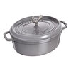 Cast Iron, 5.75 qt, Oval, Coq Au Vin Cocotte, Graphite Grey, small 1