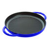 Cast Iron, 10-inch, Round Double Handle Pure Grill, Dark Blue, small 2