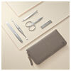 TWINOX, 5-pcs Calf leather Zip fastener case taupe, small 10
