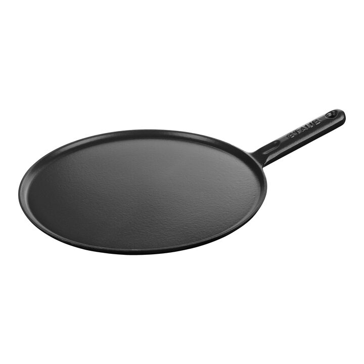 Poêles en fonte, Crêpière 30 cm, Fonte, Noir brillant, large 1