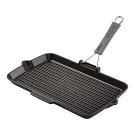Grill con vertedor 34 x 21 cm, Hierro fundido, Negro