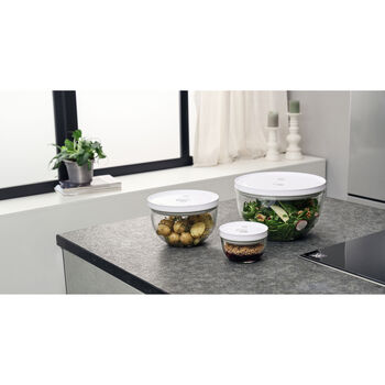 Vacuum bowl set S/M/L / 6-par&ccedil;a, Cam, şeffaf-beyaz,,large 9