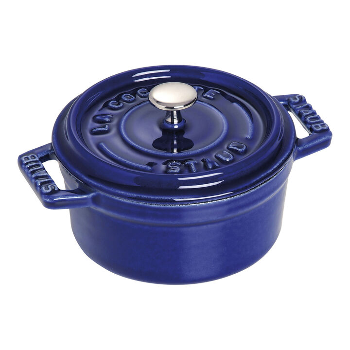 Cast Iron, 0.25 qt, Mini Round Dutch Oven, Dark Blue, large 1