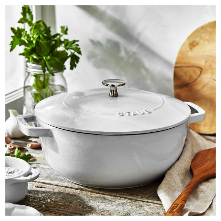 Cast Iron, 3.75 qt, Essential French Oven, Pure White, large 2