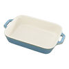 Ceramique, Plat &agrave; four 20 cm, Rectangulaire, Turquoise antique, small 1