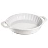 Ceramique, 24 cm ceramic round Pie dish, white, small 1