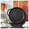 Cast Iron, 10-inch, Round Double Handle Pure Grill, Dark Blue, small 3