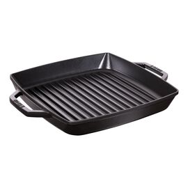 Grillpande 28 cm, Støbejern, Sort