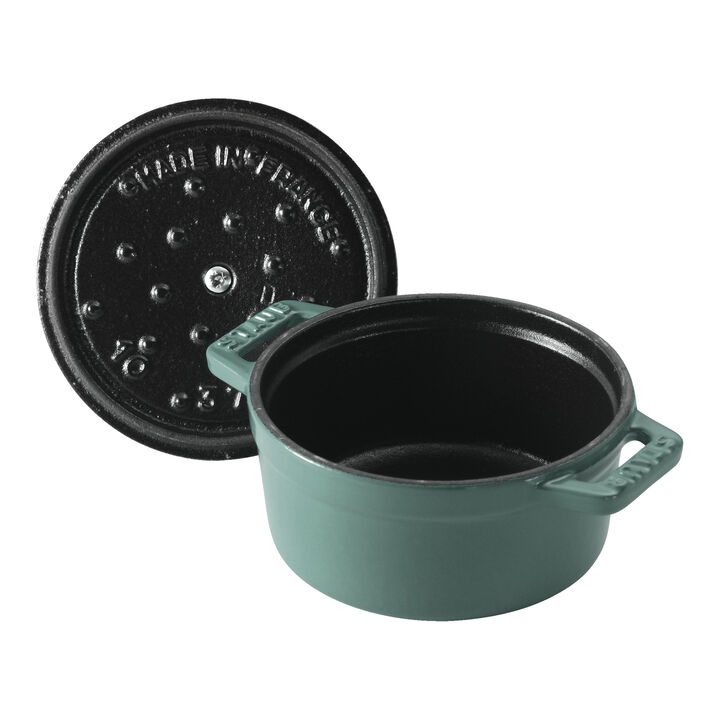 La Cocotte, 250 ml cast iron round Mini cocotte, eucalyptus, large 2
