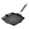 Grill Pans, Grillpanna med h&auml;llpip 24 cm, Gjutj&auml;rn, Svart, small 1