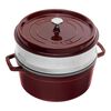 La Cocotte, Cocotte com vaporizador 26 cm, redondo, Vermelho grenadina, Ferro fundido, small 1