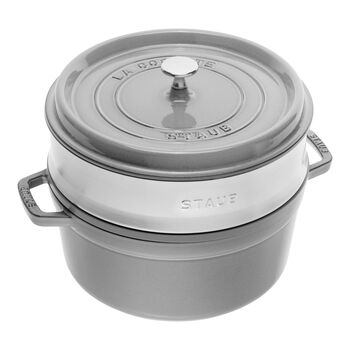 D&ouml;k&uuml;m Tencere Buharlı Pişirici ile | Grafit Gri | 26 cm | 5,25 l | yuvarlak,,large 1