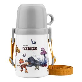 DINOS Thermo Flask, 380 ml, white-grey