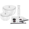 Fresh & Save BOWLS, Set de inicio al vac&iacute;o, Vidrio / M/L, 9-pzs, transparente-blanco, small 1
