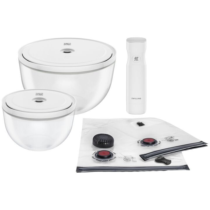 Fresh & Save BOWLS, Conjunto inicial a vácuo, Vidro / M/L, 9-peças, transparente-branco, large 1