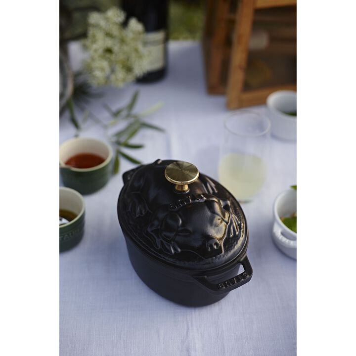 La Cocotte, Gryta grislock 17 cm / 1 l, Oval, Svart, Gjutjärn, large 2
