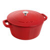 Stackable Set, 3-pcs Cast iron Pot set Stackable cherry, small 5