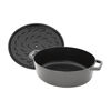 Cast Iron, 6.25 qt, Wide Oval Dutch Oven, Graphite Grey, small 6