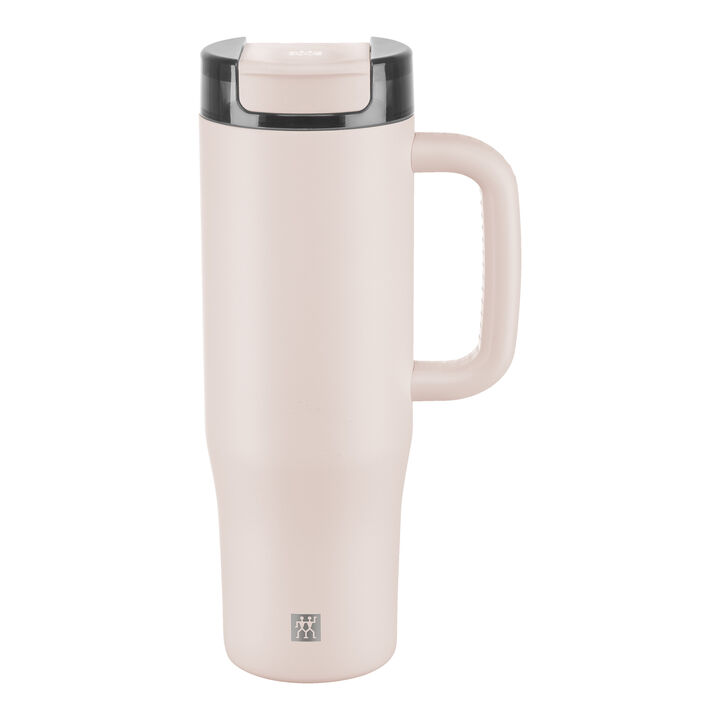 Thermo Plus, Termomugg med sugrör, 900 ml, Rostfritt stål, Rosa, large 2