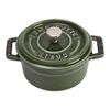 Cast Iron, 0.25 qt, Mini Round Dutch Oven, Basil, small 1