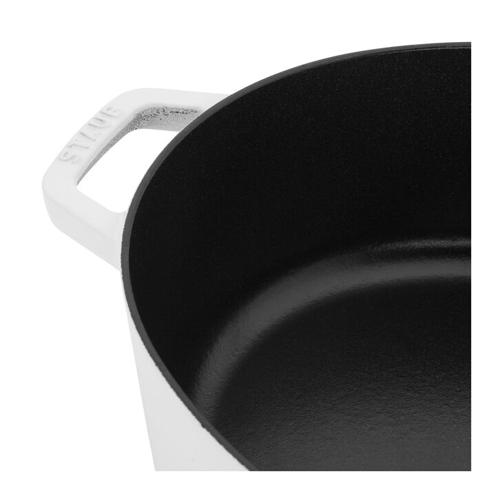 Cast Iron, 6.25 qt, Wide Oval Dutch Oven, Pure White - Factory Second, large 4