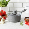 Parma Plus,  aluminum round Sauce pan with lid, grey, small 5
