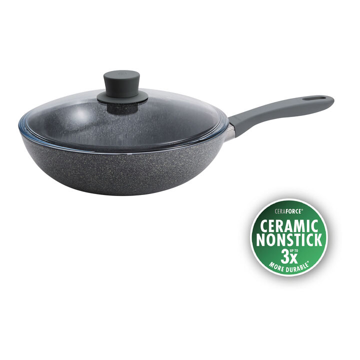Parma Plus Ceramic, 11-inch, Aluminum, Ceramic Nonstick Wok With Lid Ceramic Coating, large 1