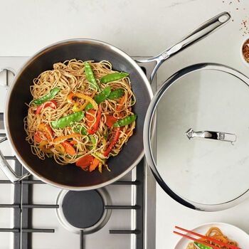 Wok Tava Kapaklı | 18/10 Paslanmaz &Ccedil;elik | Metalik Gri | 30 cm,,large 8