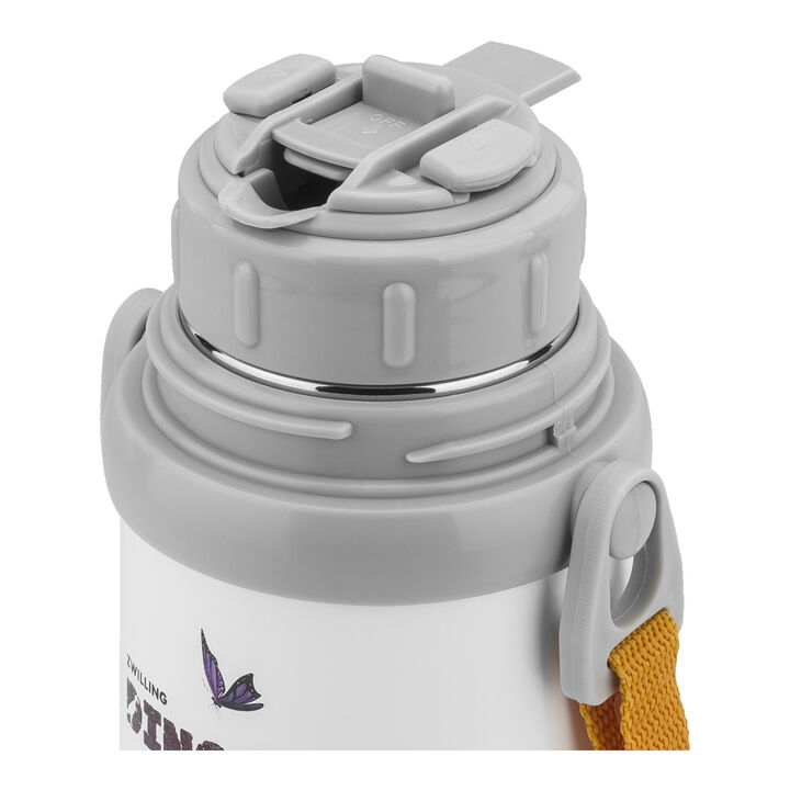 Thermo, Bouteille isotherme, 380 ml, Blanc-Gris, large 2