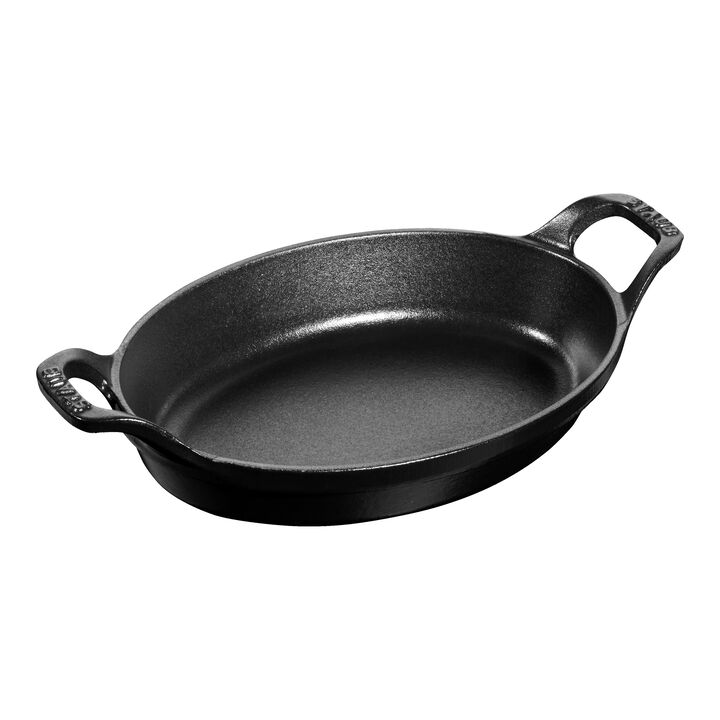 Cast Iron, 11-inch, Oval, Gratin Baking Dish, Matte Black, large 1