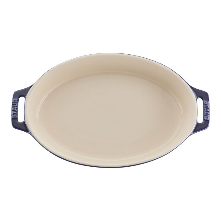 Stoneware, 2-pc, Oval Baking Dish Set, Dark Blue, large 3