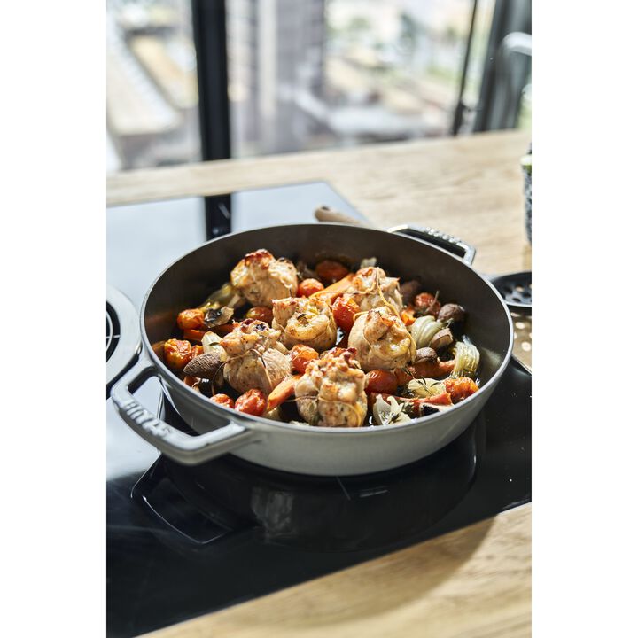 Pans, 26 cm / 10 inch cast iron Frying pan with 2 handles, graphite-grey, large 2