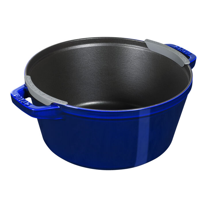 Cast Iron, 4-pc Stackable Cookware Set, Dark Blue, Cast Iron , large 3